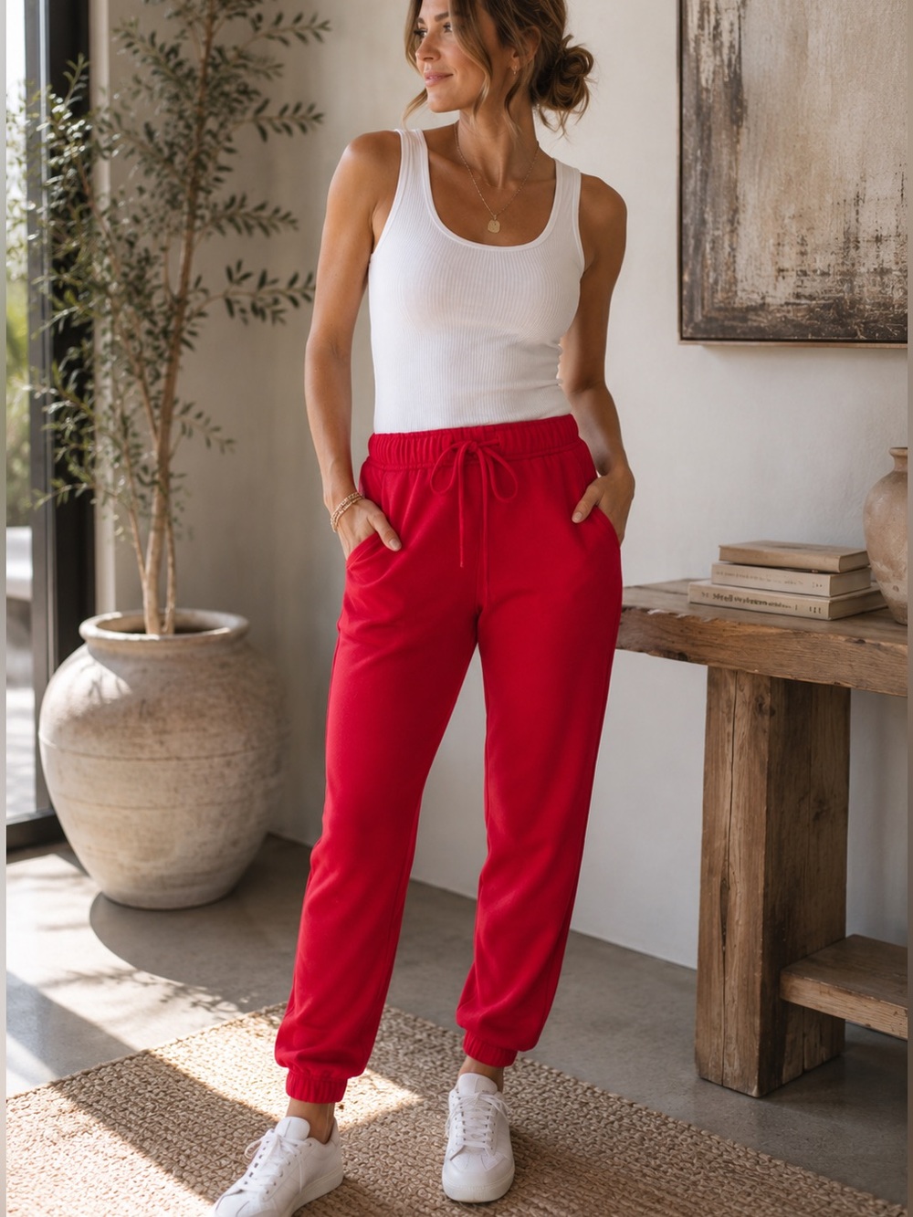 371. Women's Ruby Fleece Jogger Sweatpants with Pockets NEW